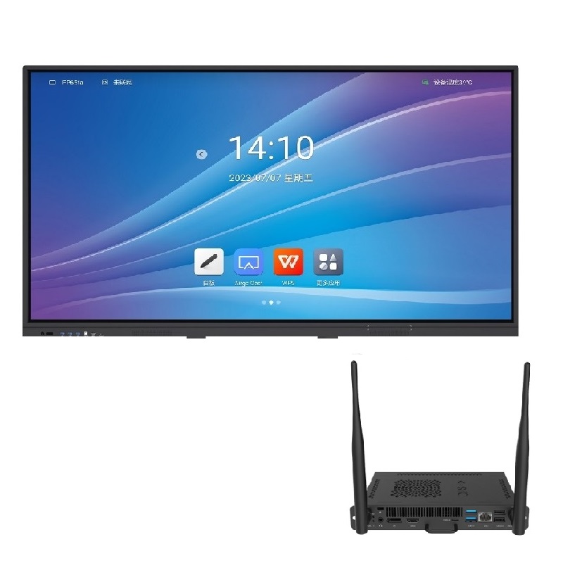 Інтерактивна панель Intech 75" (TS-75) з вбудованою камерою та мікрофоном, комп. модуль (i5 12Gen/16/512/W11Pro), настінне кріплення